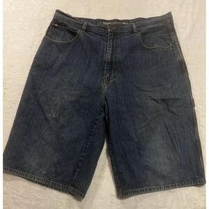 Ecko Unltd Mens 38 Baggy Denim Carpenter‎ Shorts Dark Wash Logo Y2K Skater